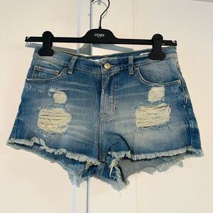 Zara 28 Blue Distressed Jean Shorts
